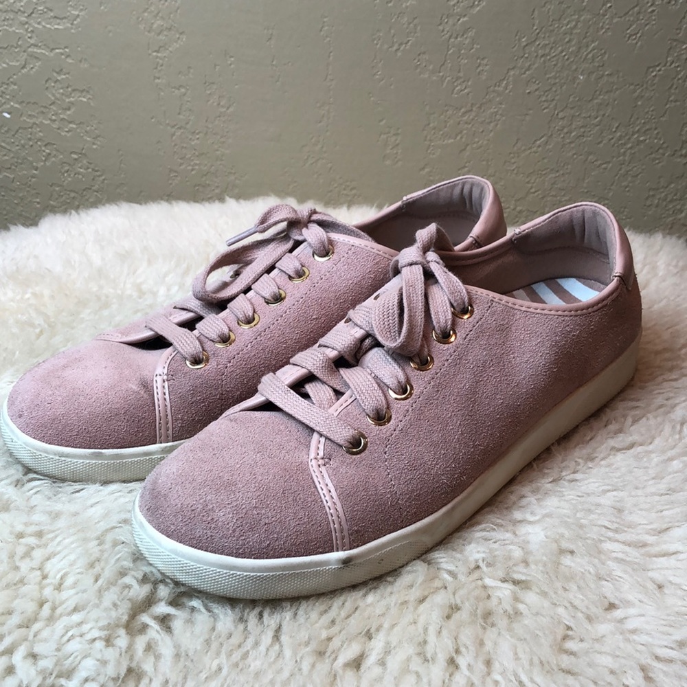 Vionic Brinley Blush Pink Suede sneaker